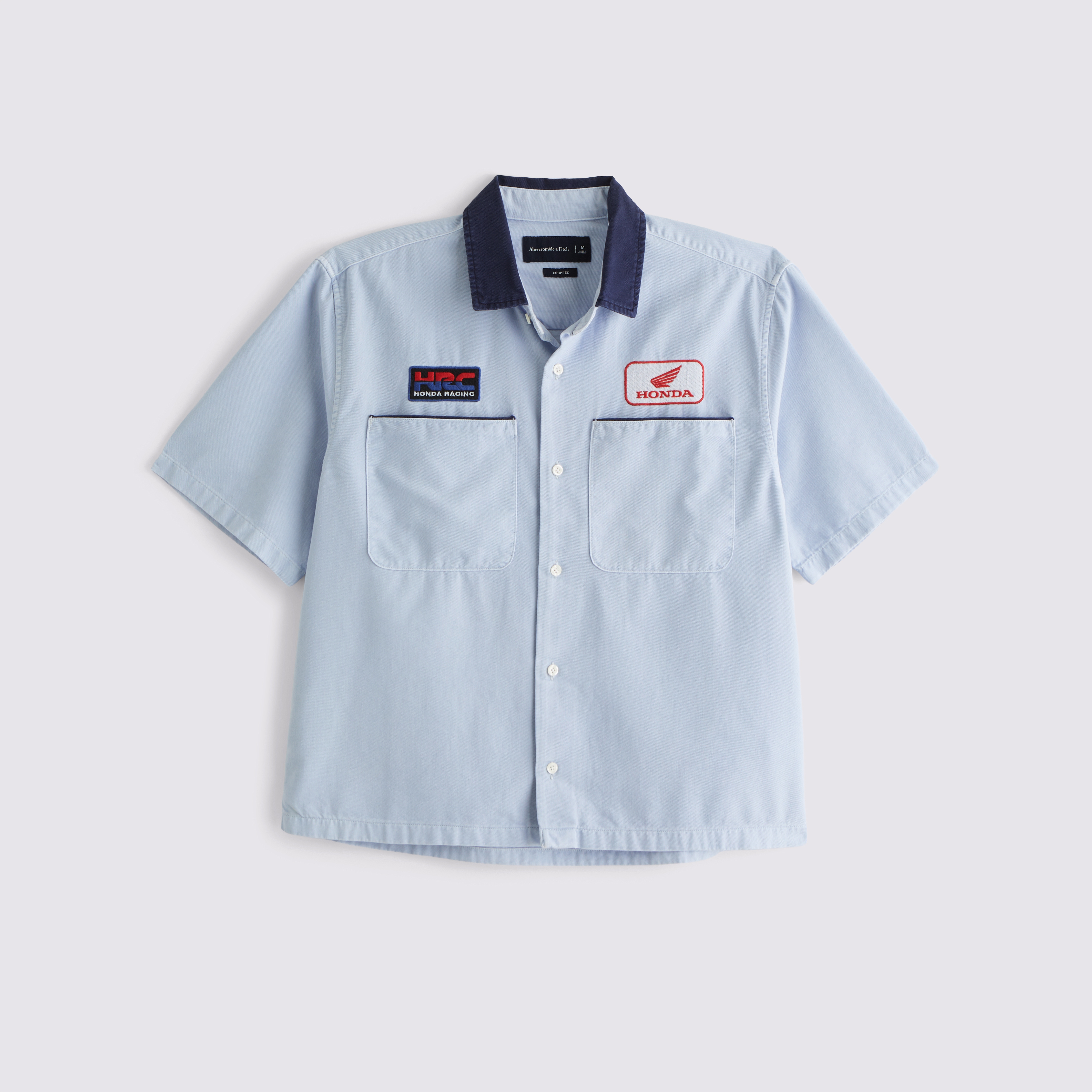 Men's Short-Sleeve Cropped Honda Button-Up Shirt | Men's