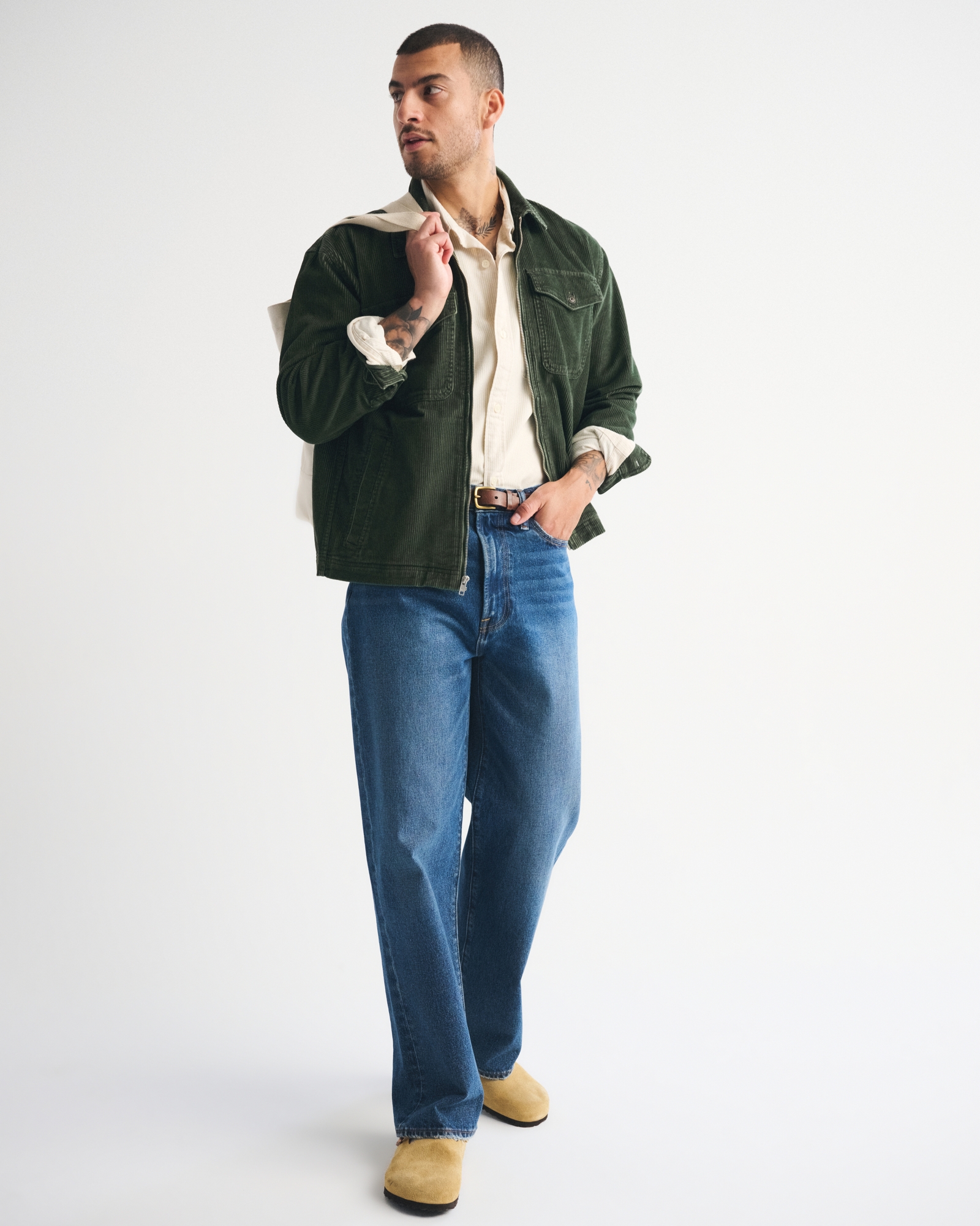 Corduroy Zip Shirt Jacket