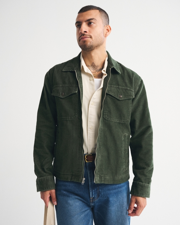 Corduroy Zip Shirt Jacket
