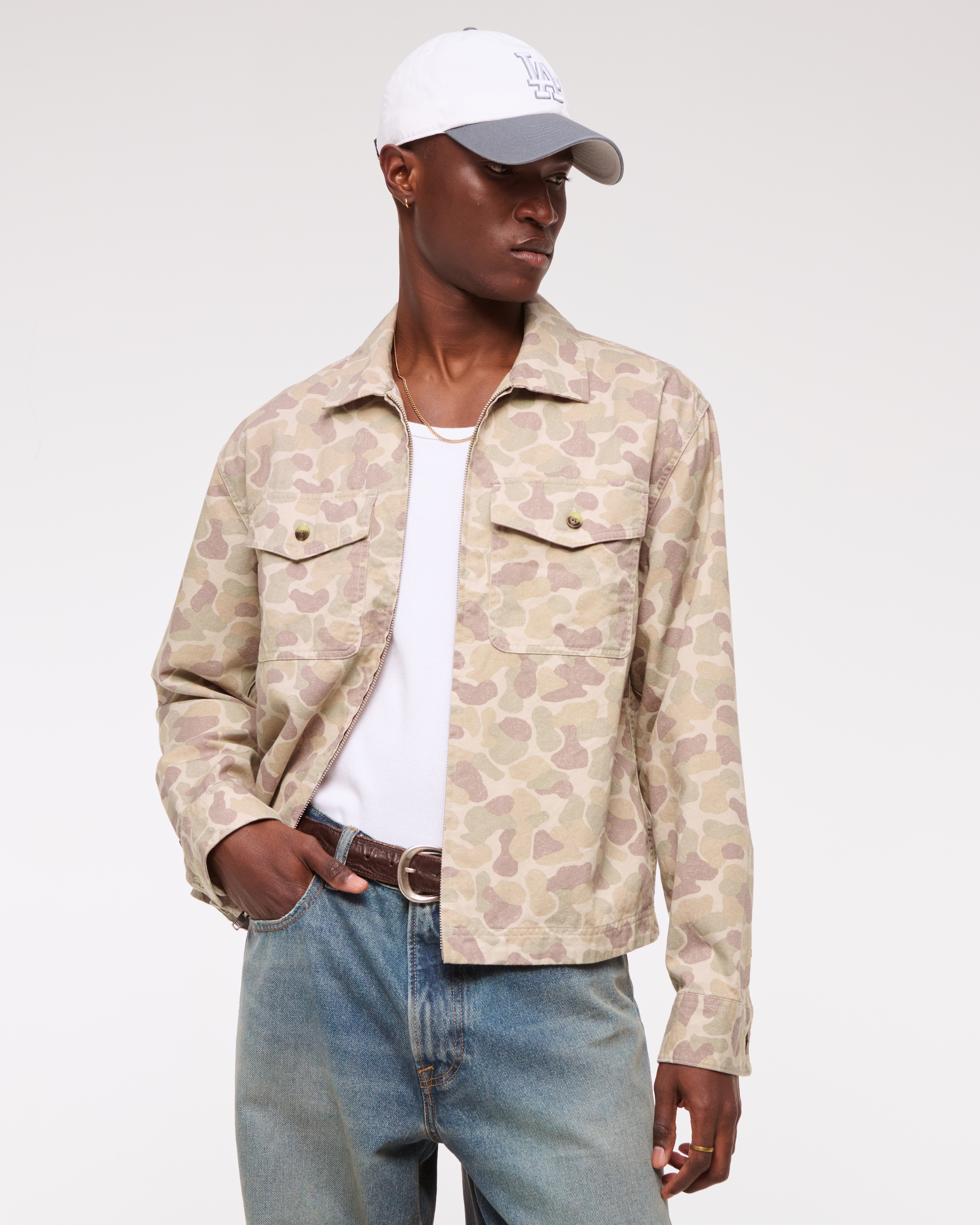 Мужские куртки Abercrombie & Fitch Twill Zip Shirt Jacket — фото 3