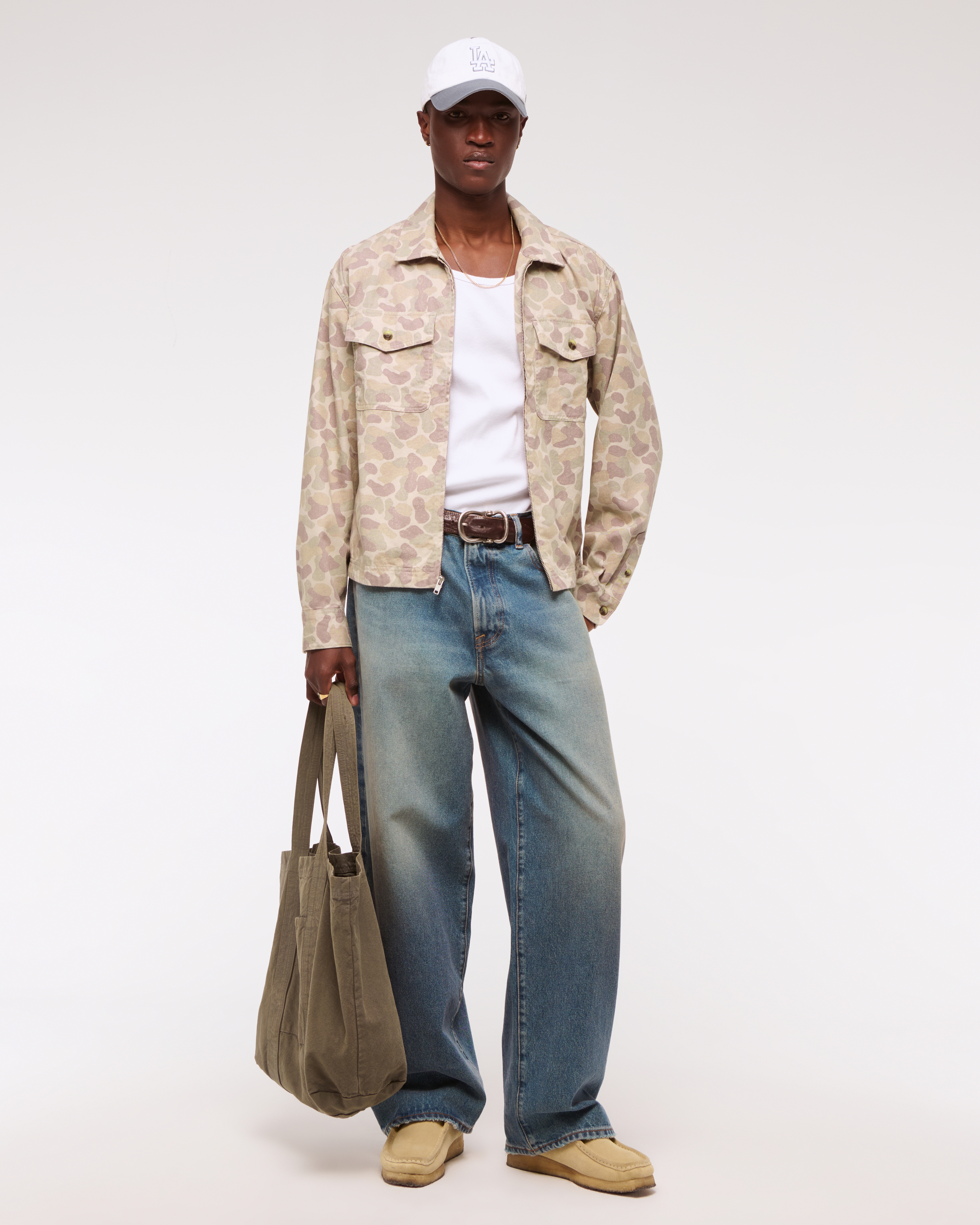 twill half shirt jacket / ジャケット / dium ts(s) FW24 CPO shirt jacket in garment dyed green stretch