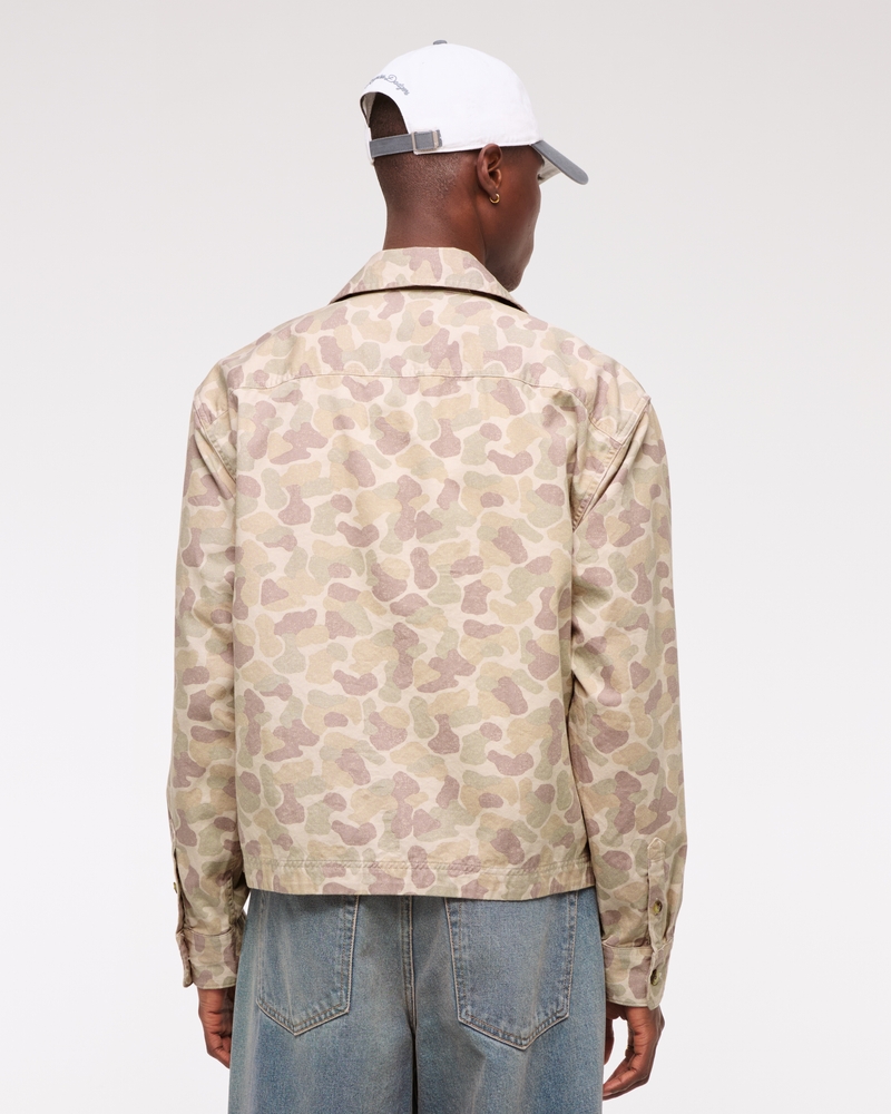Men's Twill Zip Shirt Jacket | Men's Tops | Abercrombie.com