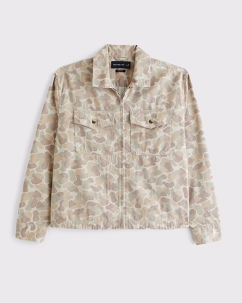 【当店限定販売】 Zip Twill Cropped Men's Shirt Tops Men's | Jacket ジャケット・アウター