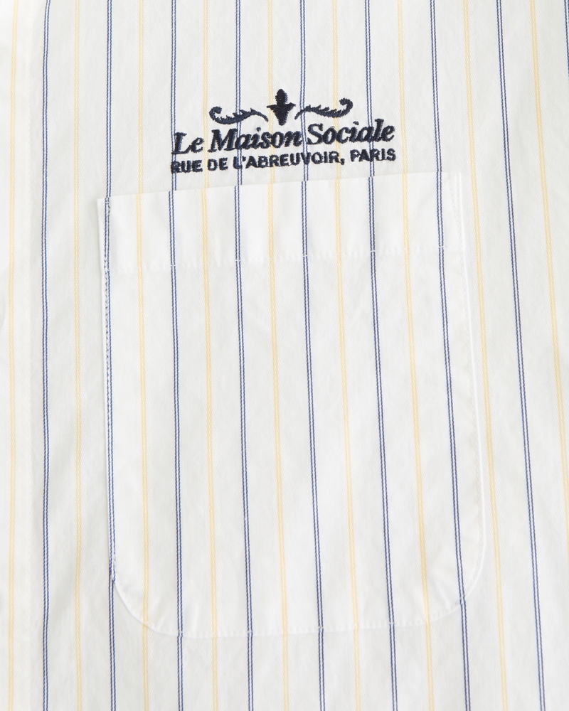 Preppy Poplin Button-Up Shirt