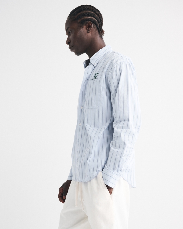 Preppy Poplin Button-Up Shirt