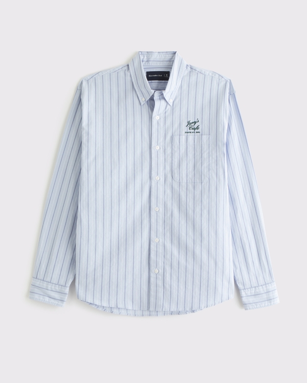 Preppy Poplin Button-Up Shirt