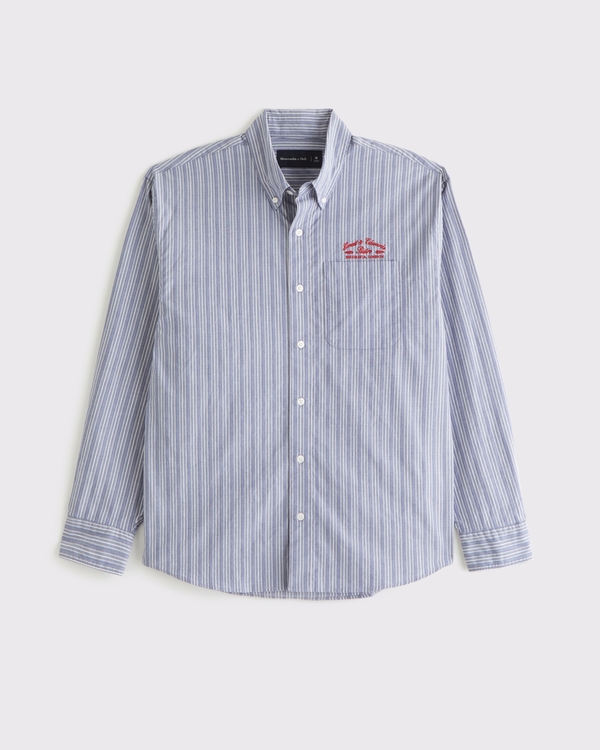 Preppy Poplin Button-Up Shirt