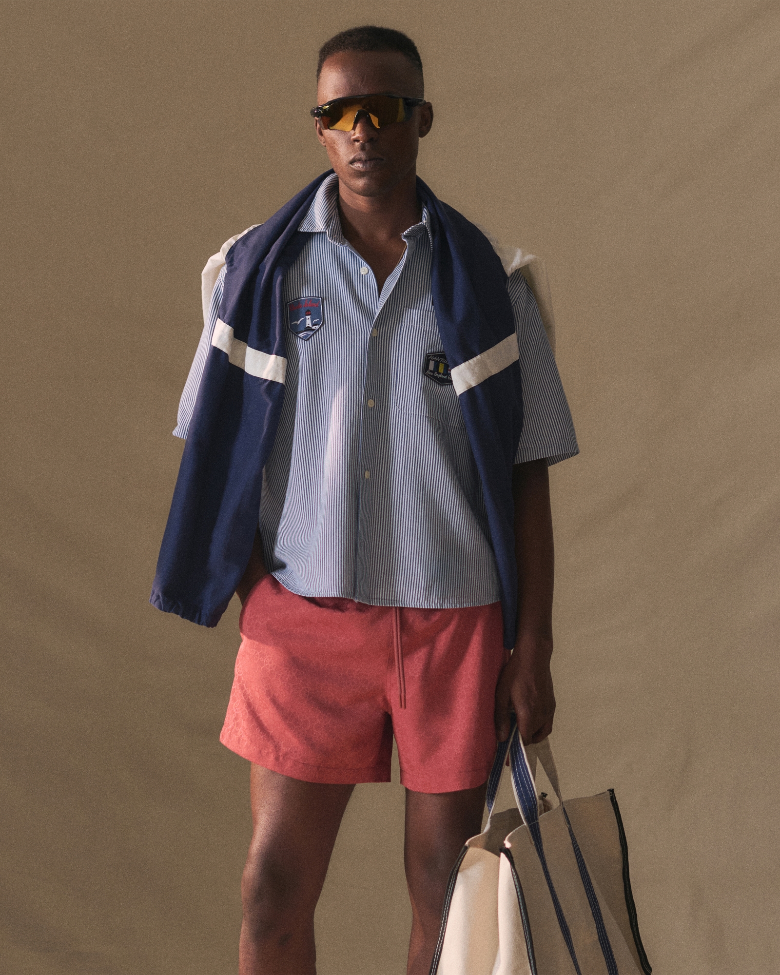 Short-Sleeve Graphic Workwear Button-Up Shirt