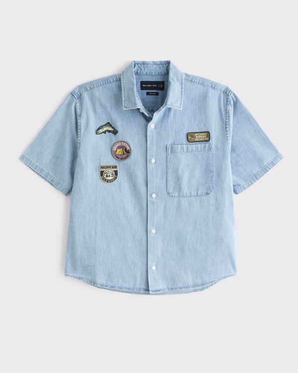 Abercrombie & Fitch ストライプ 半袖シャツ XL メンズ シャツ | クリアランス | Abercrombie & Fitch
