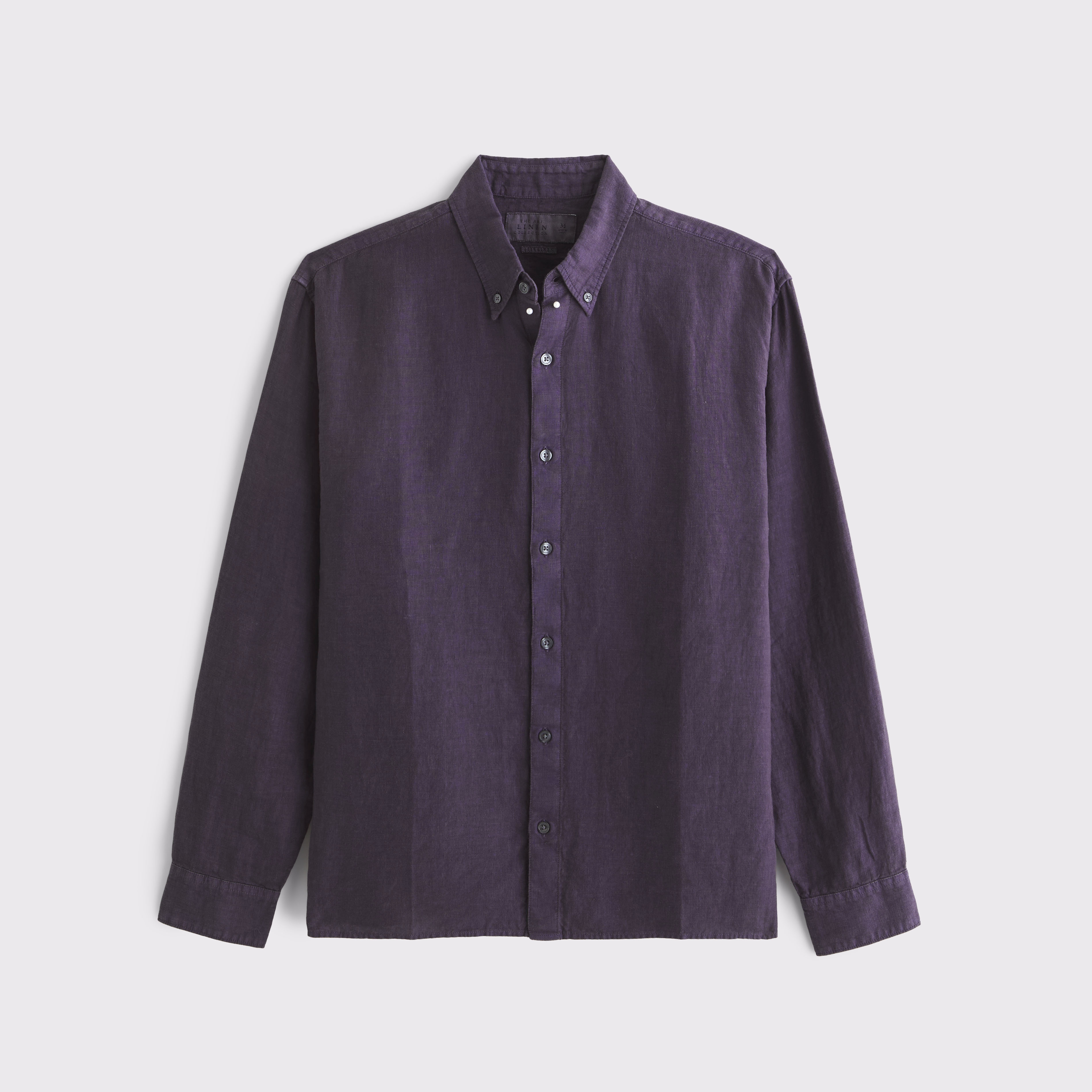 Abercrombie & Fitch Linen Button-up Shirt In Purple