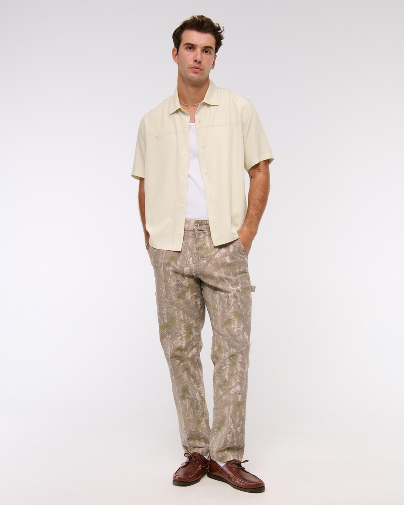 Short-Sleeve Cupro Button-Up Shirt