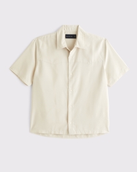 Short-Sleeve Cupro Button-Up Shirt