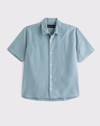 Short-Sleeve Cupro Button-Up Shirt