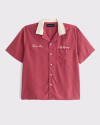 Short-Sleeve Cupro Button-Up Shirt