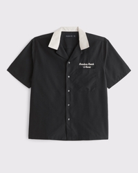 Short-Sleeve Cupro Button-Up Shirt
