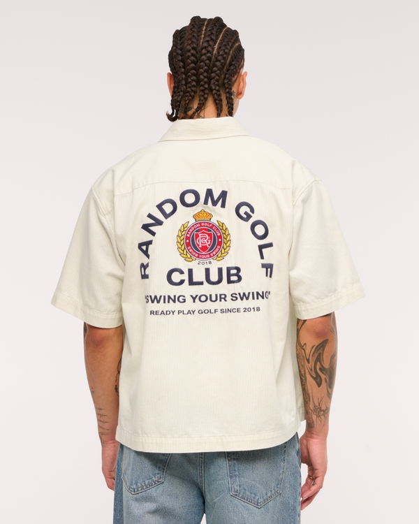Short-Sleeve Random Golf Club Button-Up Shirt