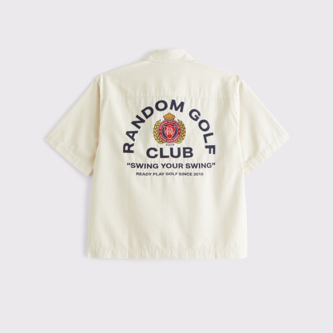 Мужские рубашки Abercrombie & Fitch Short-Sleeve Random Golf Club Button-Up Shirt