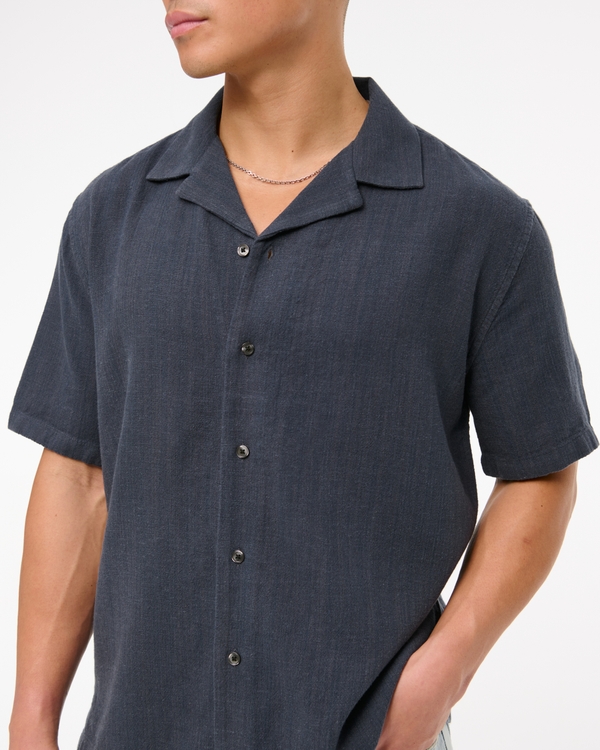 Camp Collar Summer Linen-Blend Shirt