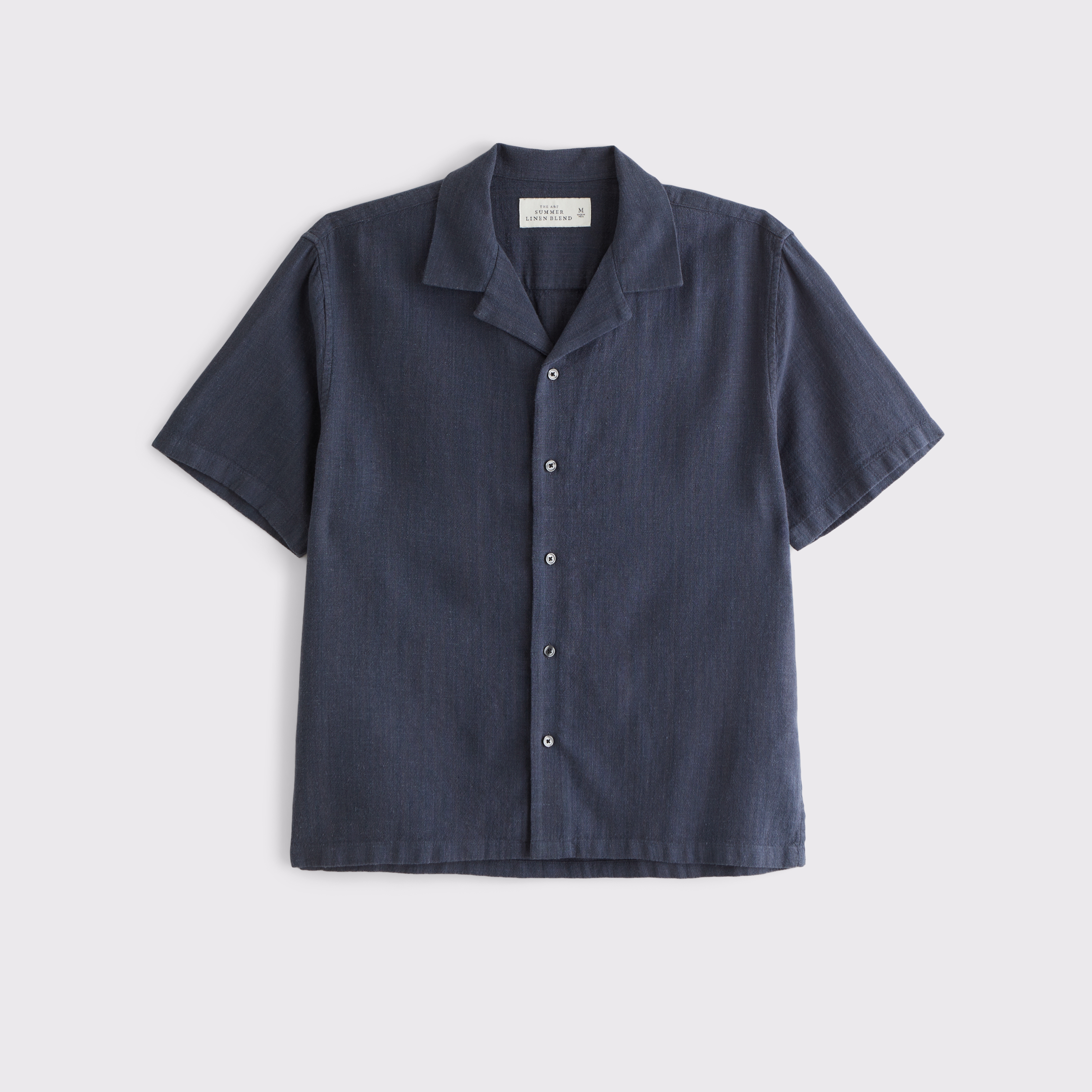 【2plan】Alo summer linen checked shirt Men's Camp Collar Summer Linen-Blend Shirt | Men's Matching