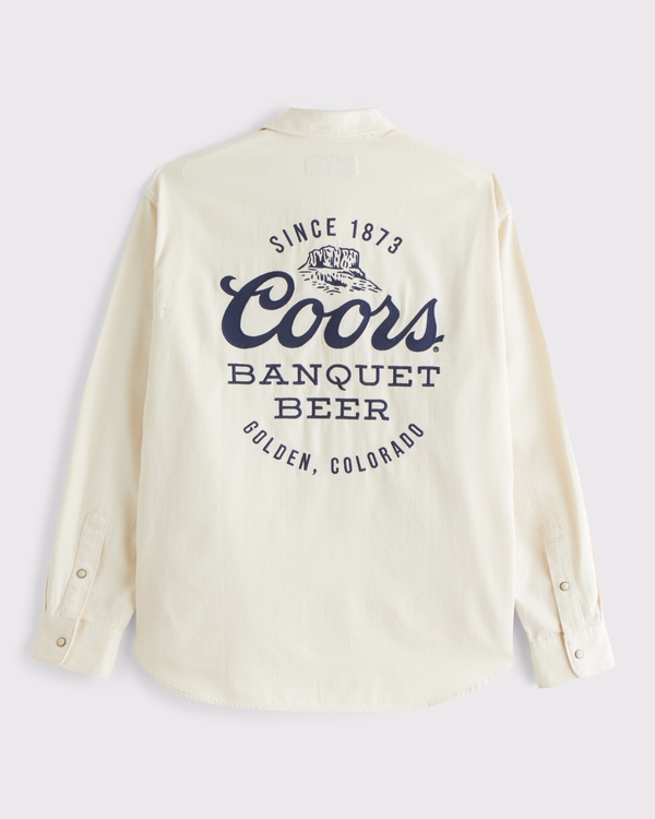 Coors Denim Button-Up Shirt, Cream view 1