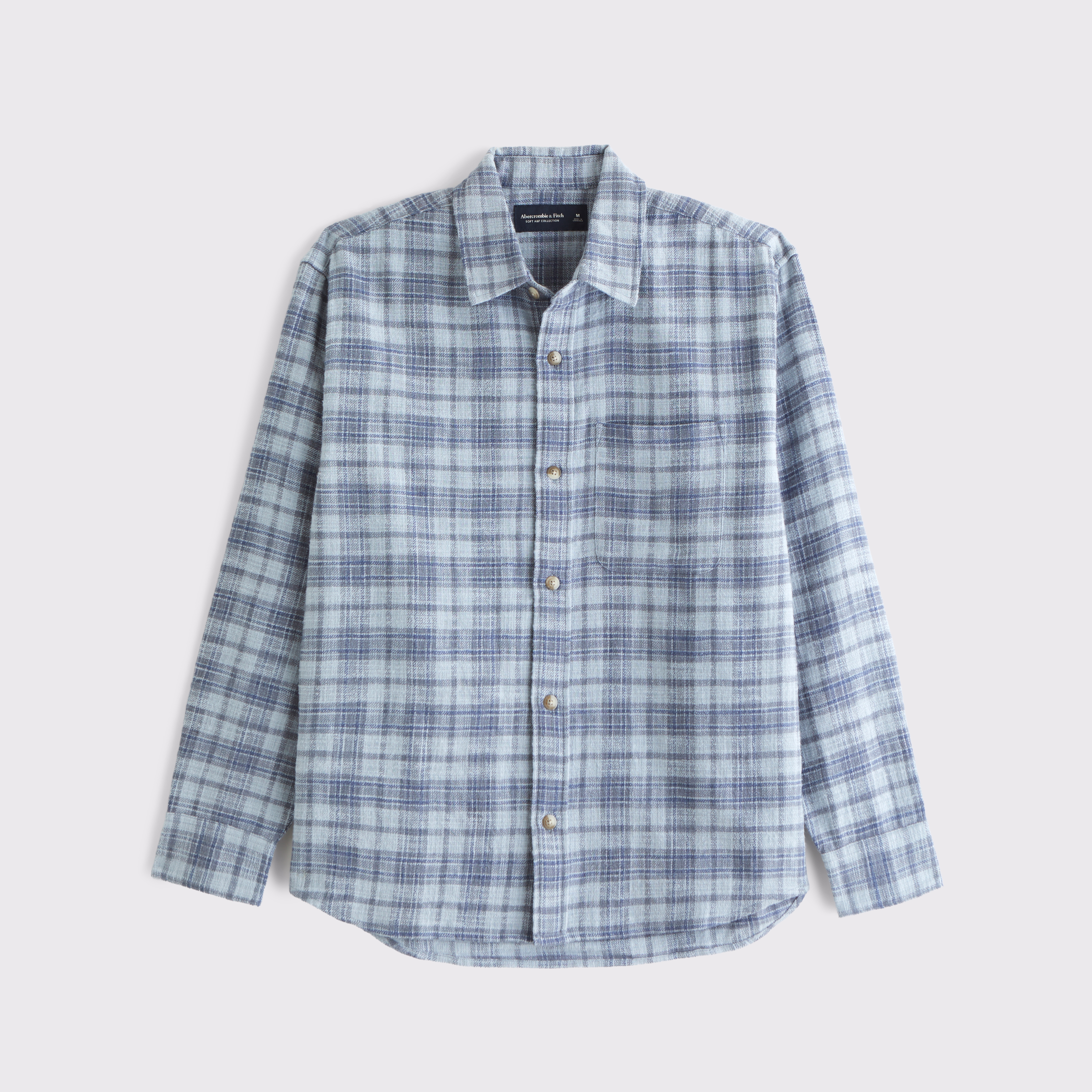 Abercrombie & Fitch Slub Flannel In Blue