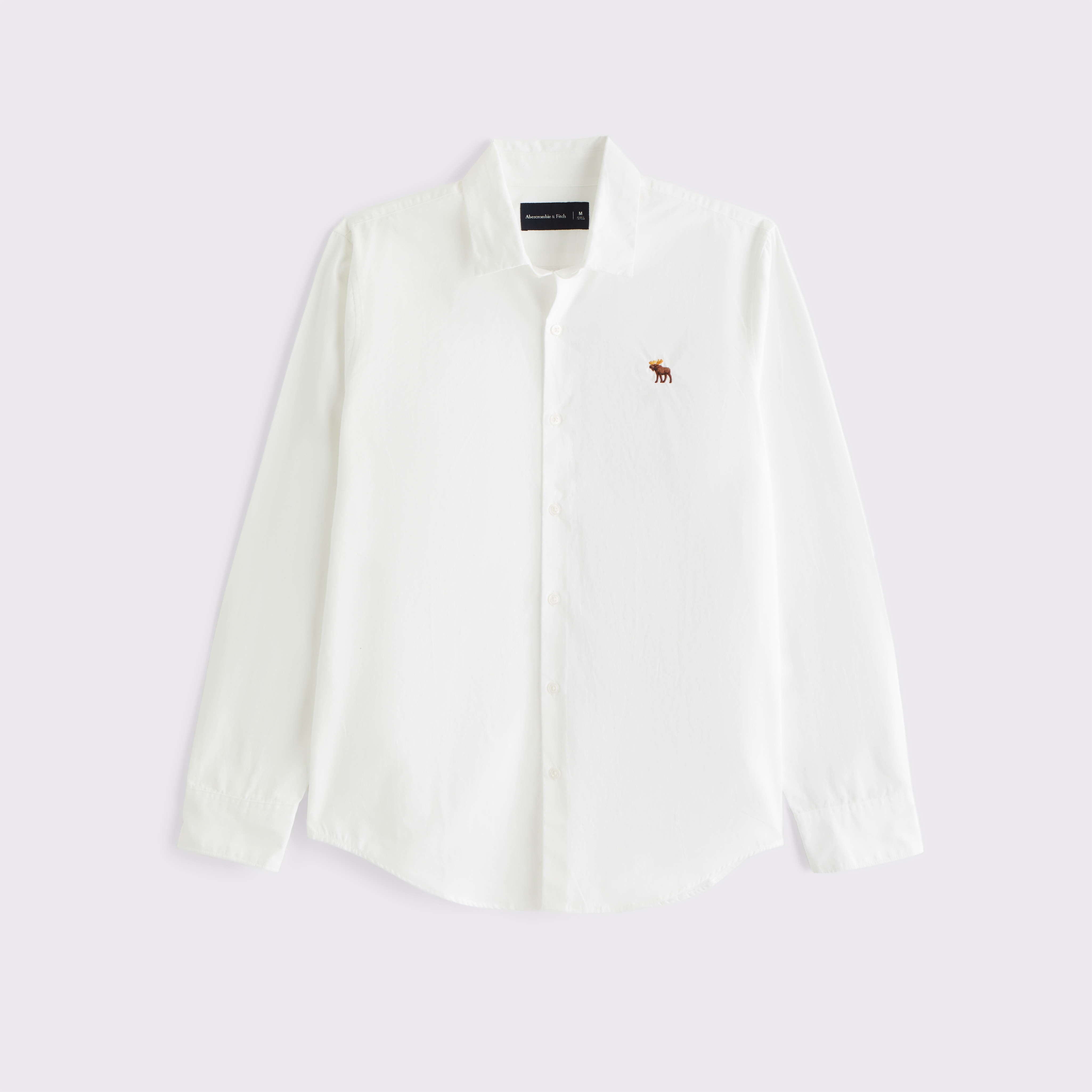 アバクロ Abercrombie&Fitchポプリンボタンアップシャツyx016 メンズ シグネチャーアイコン ポプリン ボタンアップシャツ