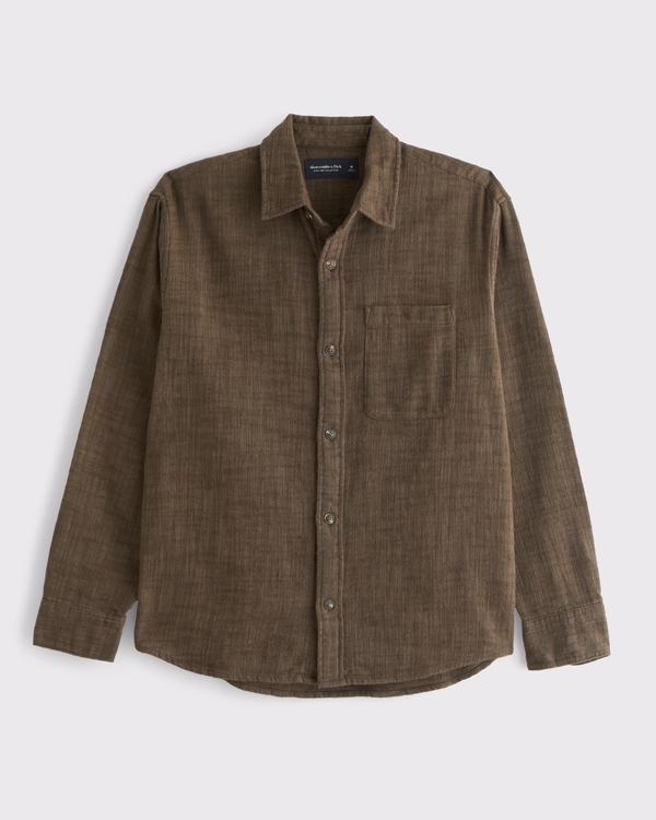 Slub Flannel, Brown view 1