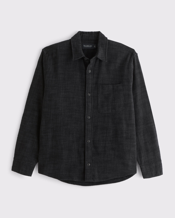 Slub Flannel, Black view 1