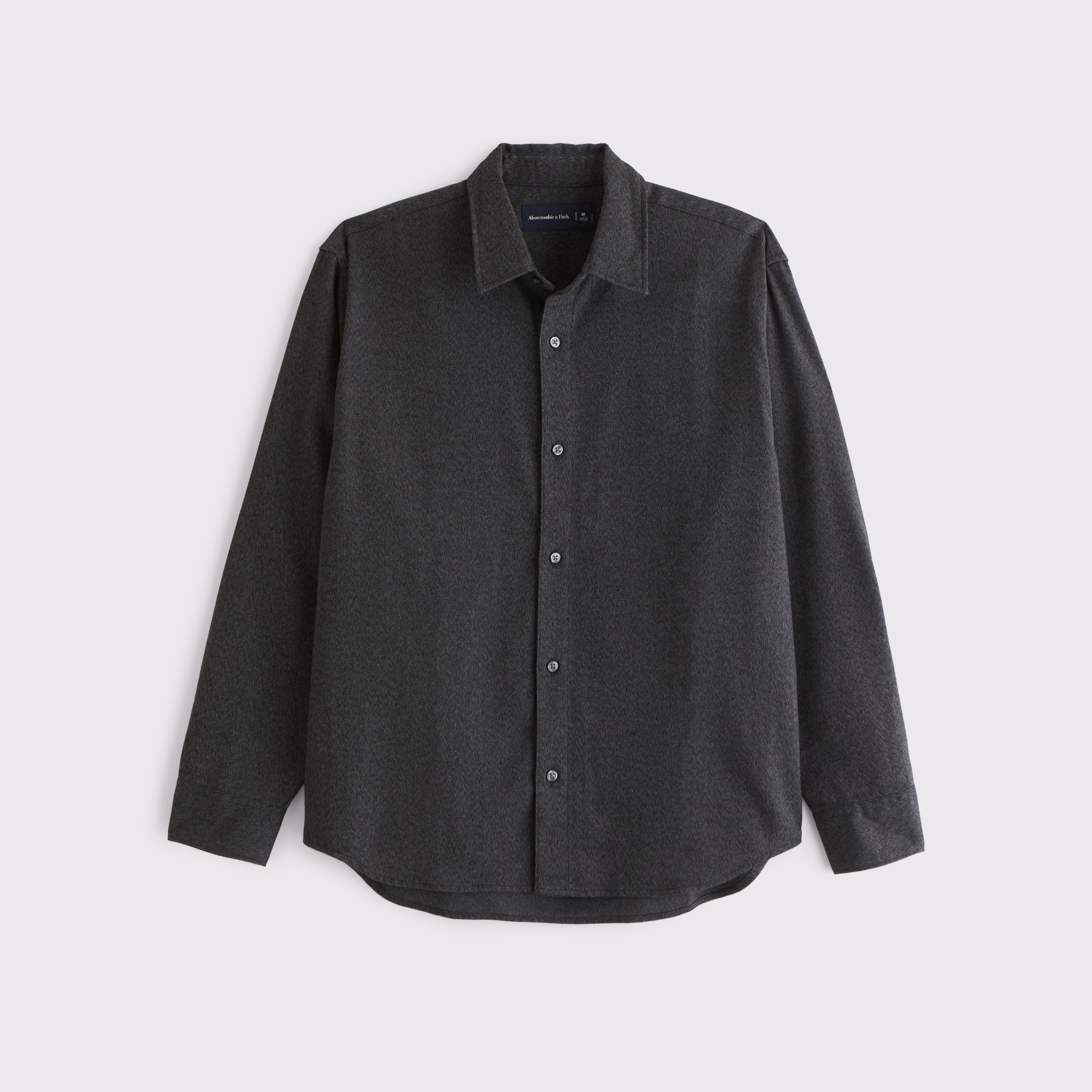 Abercrombie & Fitch Brushed Button-up Shirt In Black