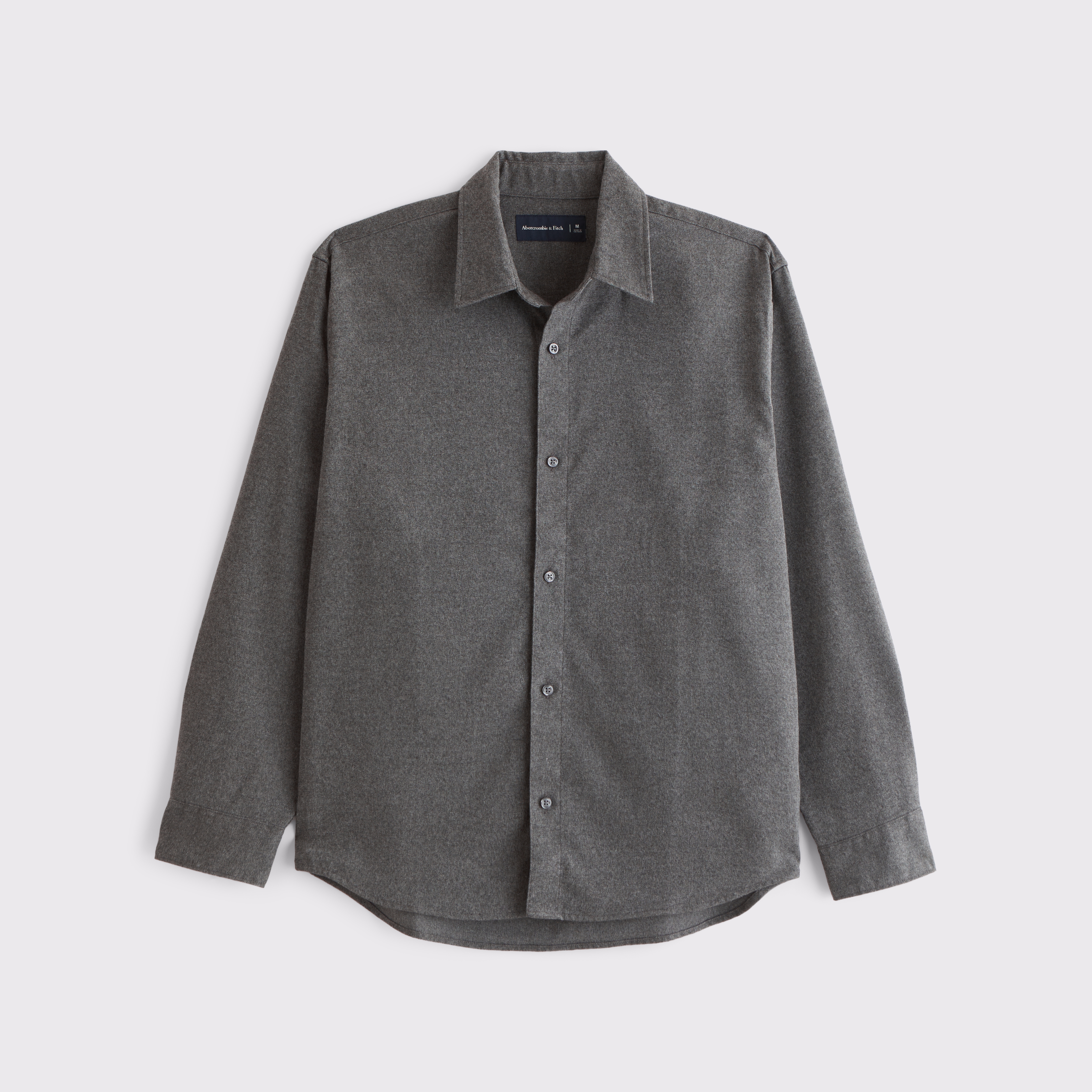 Abercrombie & Fitch Brushed Button-up Shirt In Gray