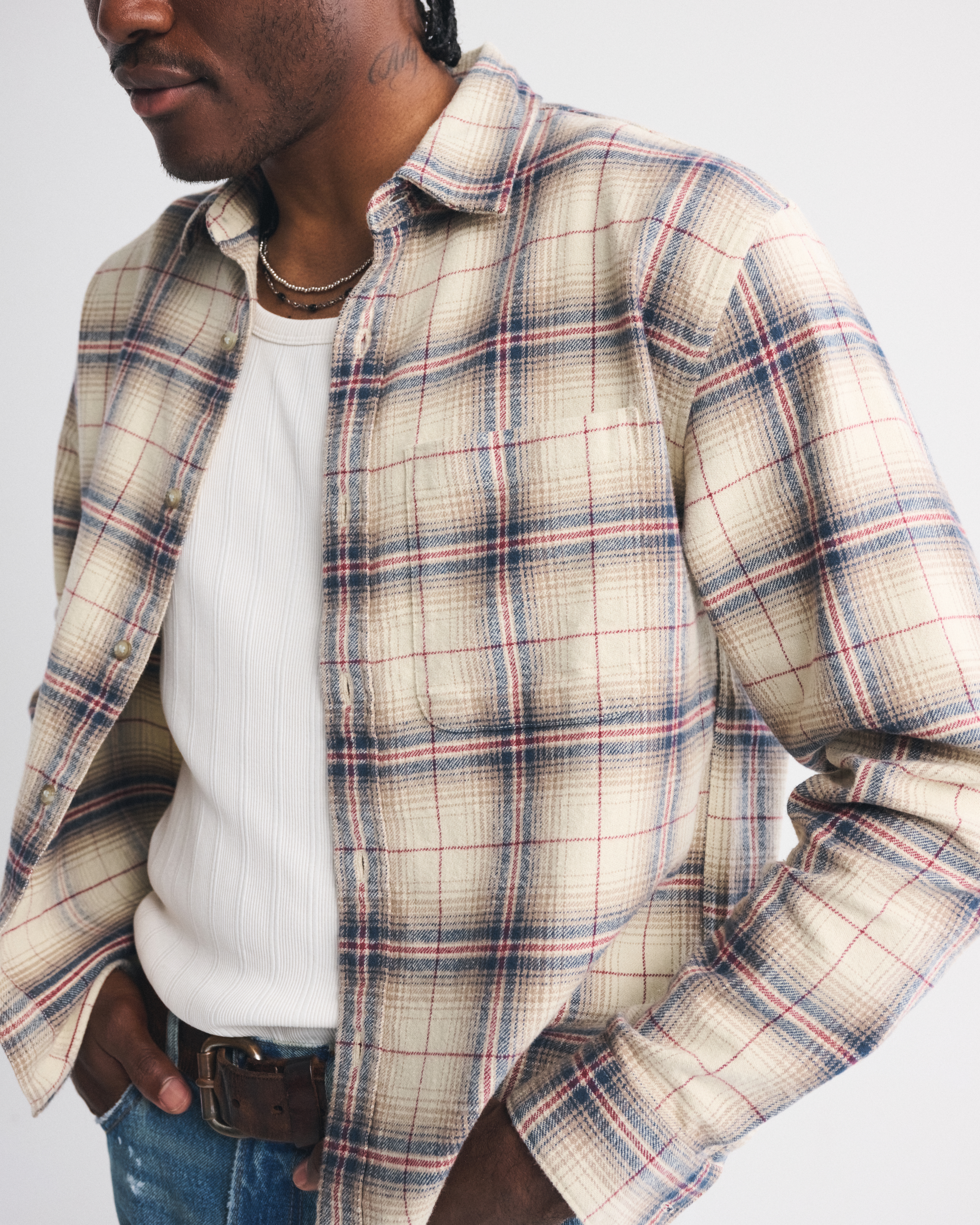 Abercrombie & Fitch Flannel In Animal Print