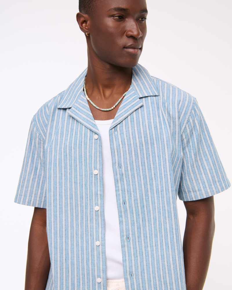 Camp Collar Summer Linen-Blend Shirt