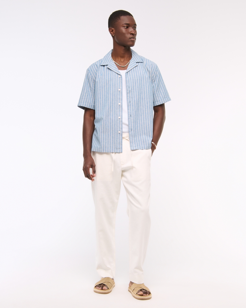 Camp Collar Summer Linen-Blend Shirt