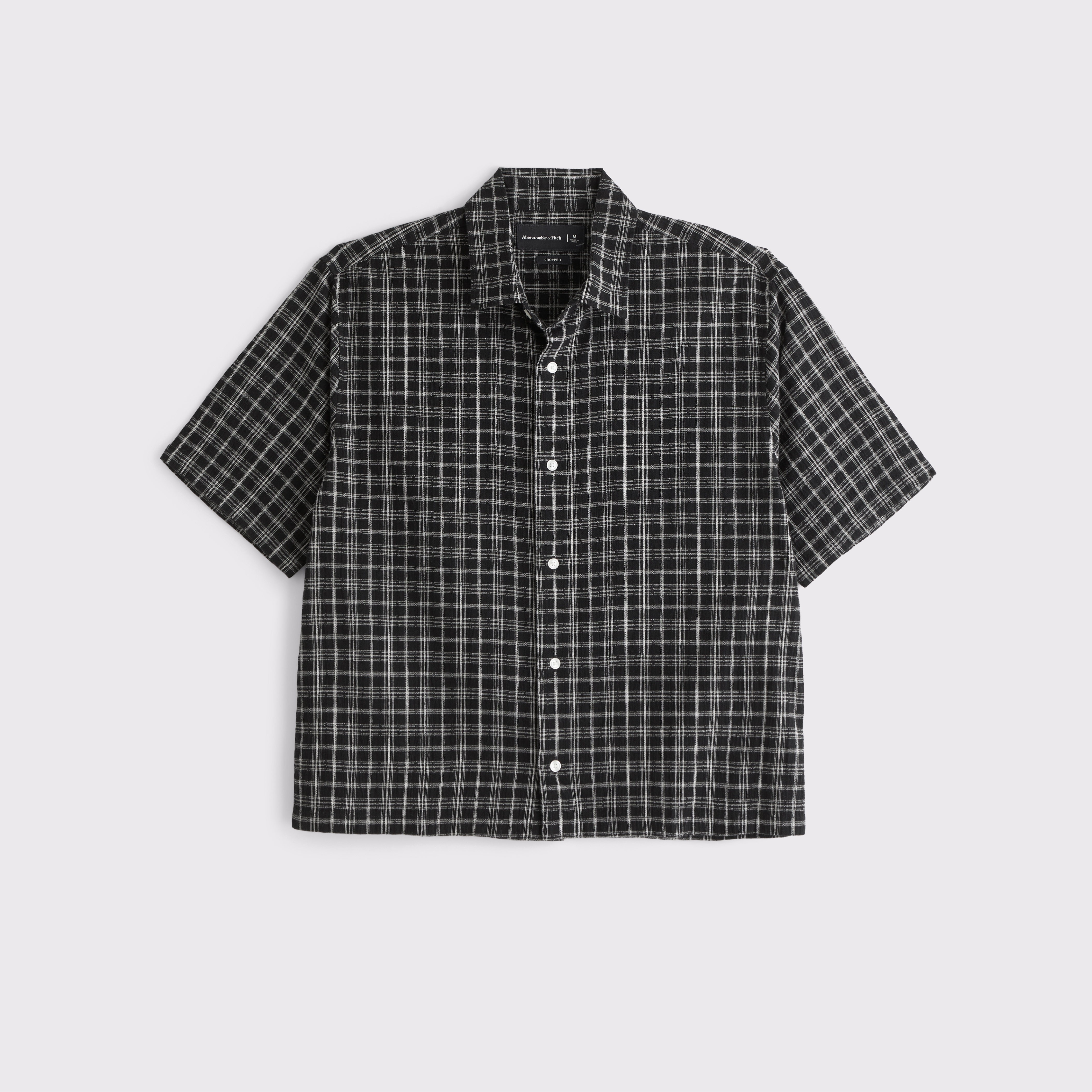 Abercrombie & Fitch Short-sleeve Button-up Shirt In Black