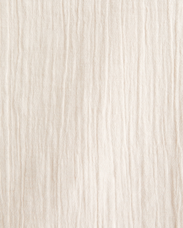 Camp Collar Textured Button-Up Shirt