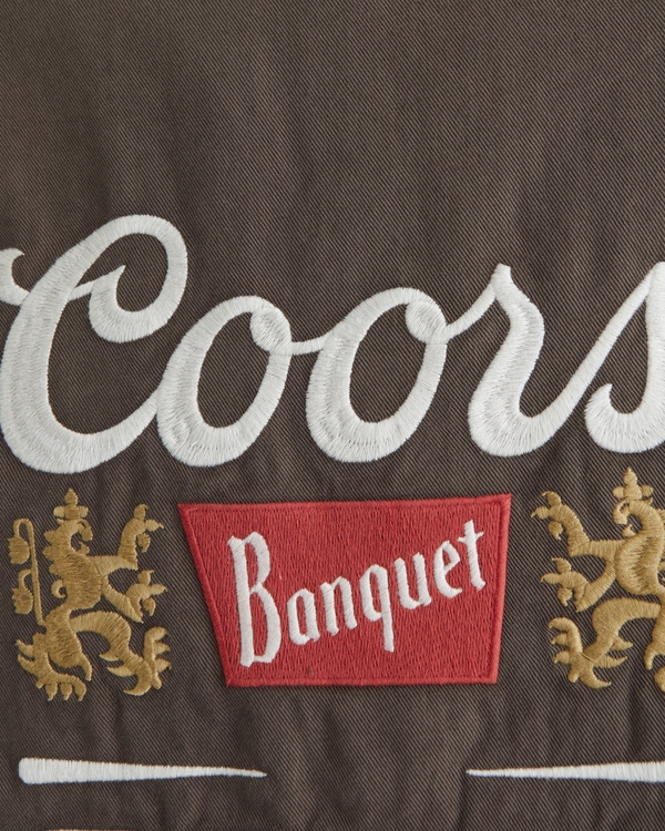 Short-Sleeve Cropped Coors Banquet Workwear Button-Up Shirt