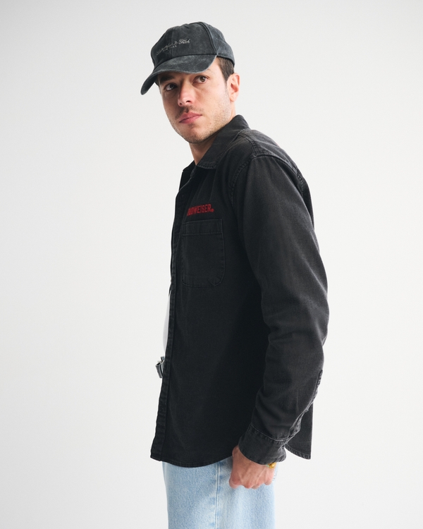 Budweiser Denim Button-Up Shirt