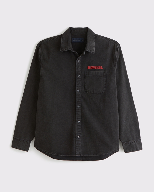 Budweiser Denim Button-Up Shirt