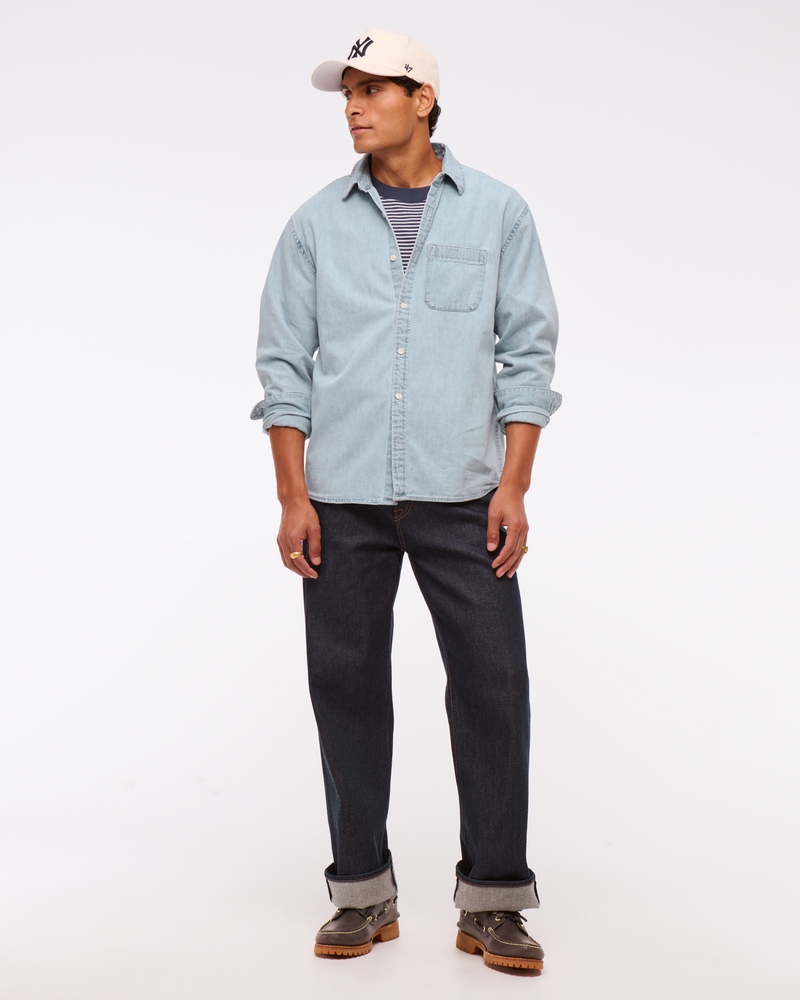 Denim Button-Up Shirt
