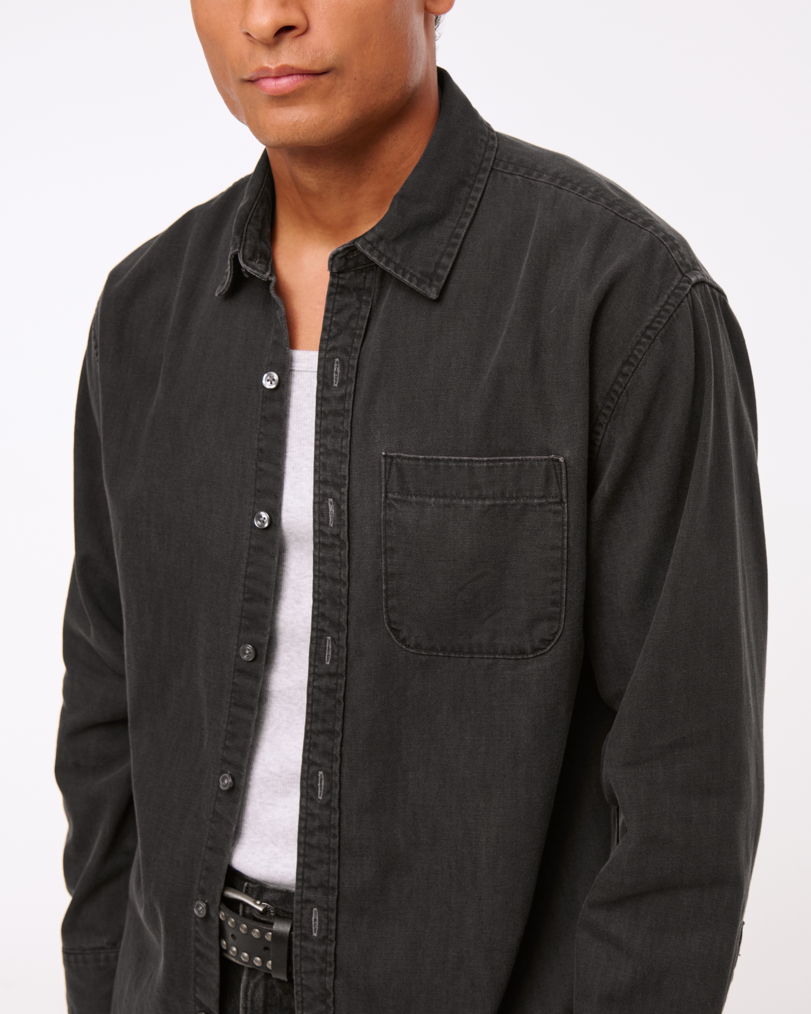 Denim Button-Up Shirt