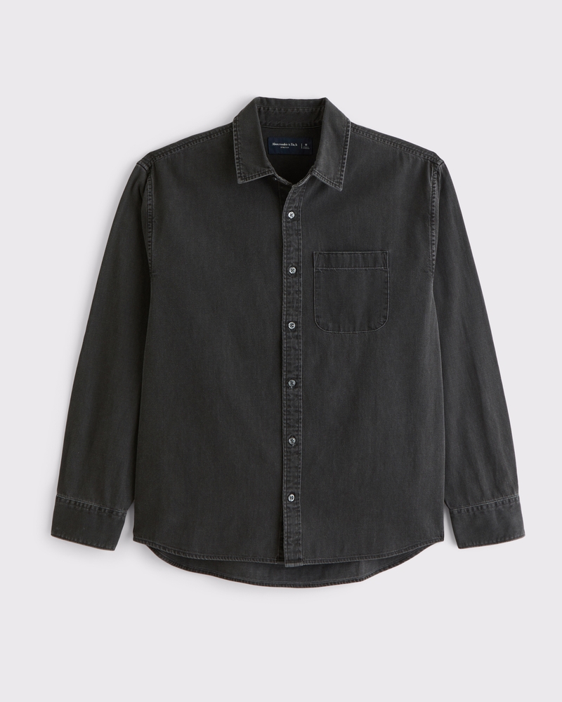 ◆Abercrombie & Fitch◆ボタンアップ デニムシャツ メンズ デニム アイコンボタンアップ リネンシャツ | メンズ