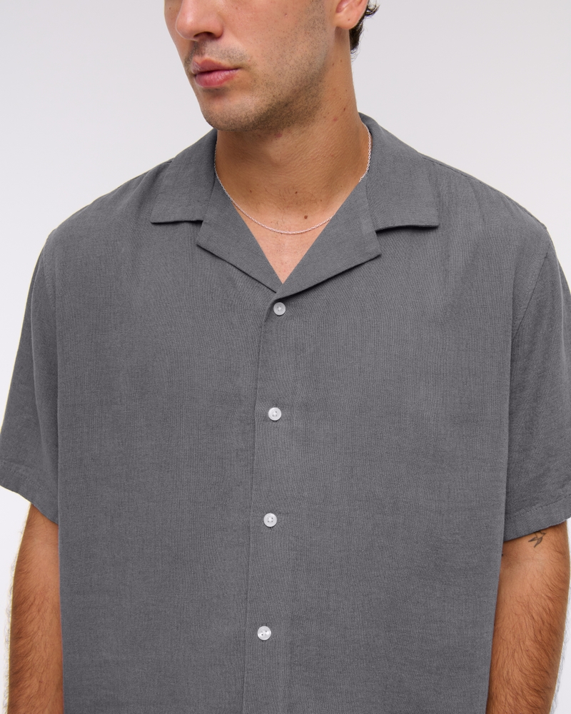 Camp Collar Summer Linen-Blend Shirt