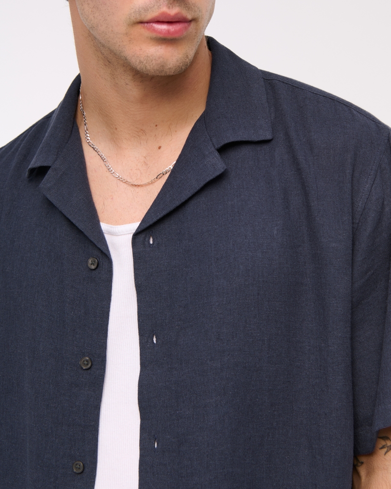 Camp Collar Summer Linen-Blend Shirt