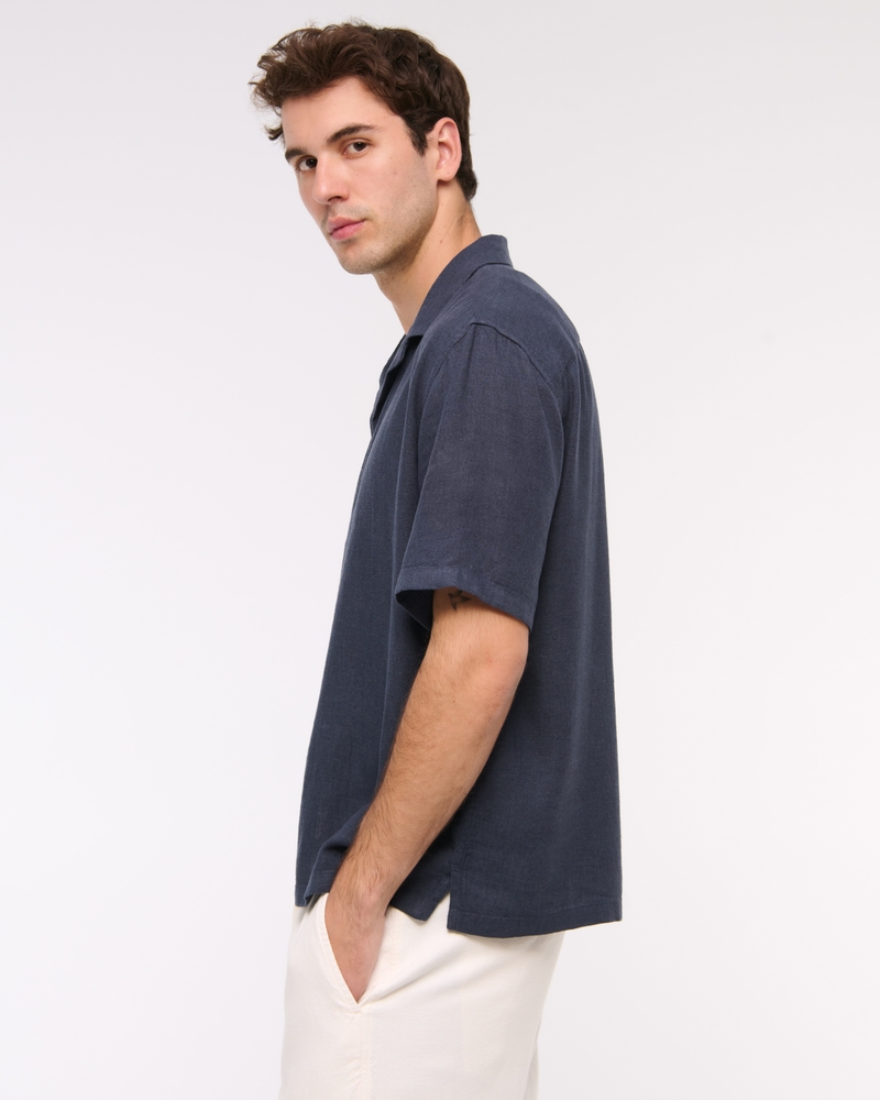 Camp Collar Summer Linen-Blend Shirt