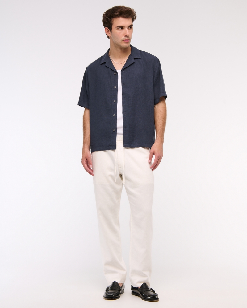 Camp Collar Summer Linen-Blend Shirt