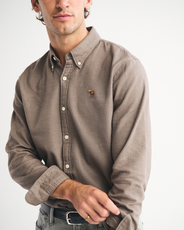 Icon Brushed Button-Up Shirt