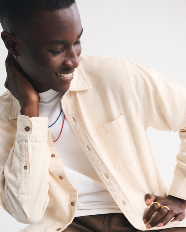 メンズ ツイル シャツジャケット | メンズ セール | Abercrombie.com