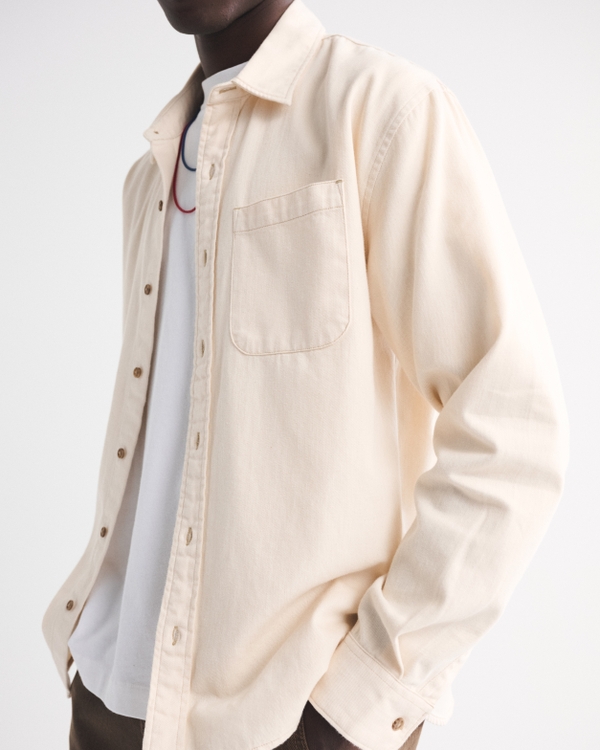 メンズ ツイル シャツジャケット | メンズ セール | Abercrombie.com