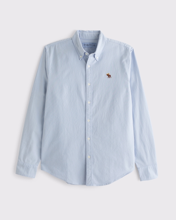 Homme Chemise oxford cintrée à emblème signature | Homme | Abercrombie.com