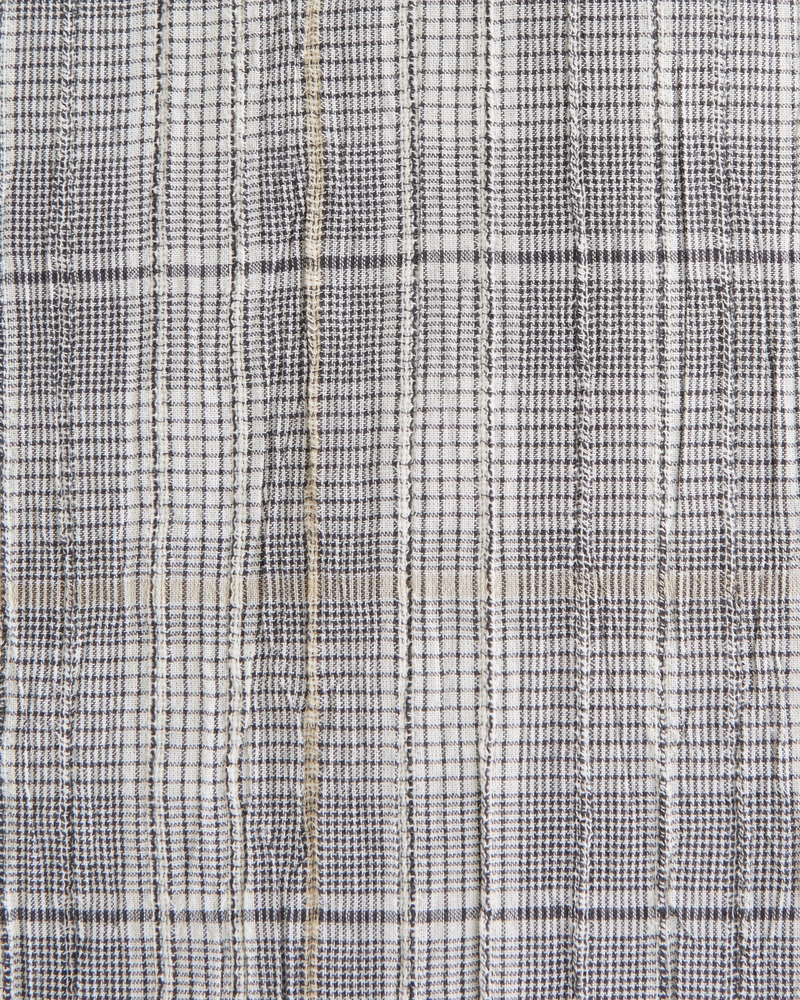Long-Sleeve Textural Plaid Button-Up Shirt